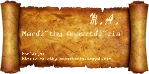 Maróthy Anasztázia névjegykártya